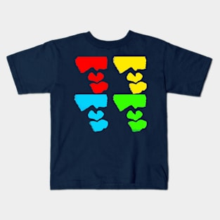 4 hearts made by fingers Kids T-Shirt